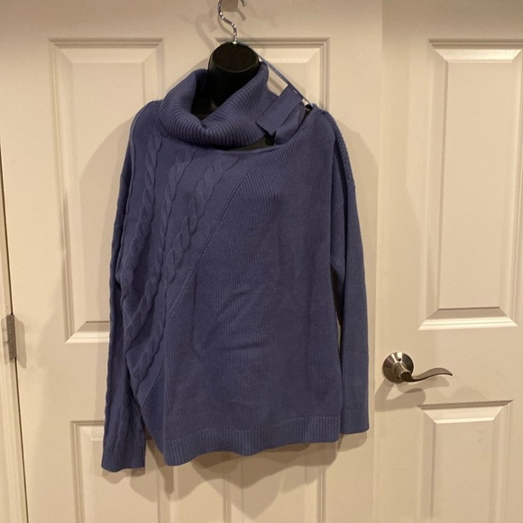 Belldini Sweaters - XL Belldini blue sexy shoulder sweater with cowl neck - NWT